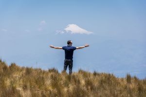 Maxime devant le Cayambe
