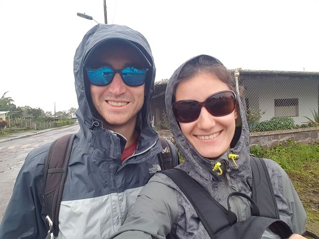 Début de la rando sous la pluie