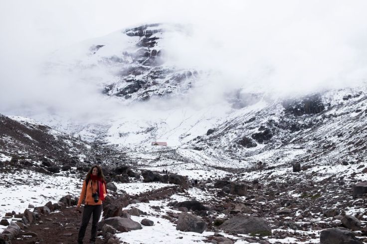Le temps se couvre sur la redescente du Chimborazo