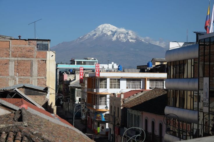 La vue depuis l'hotêl sur le Chimborazo
