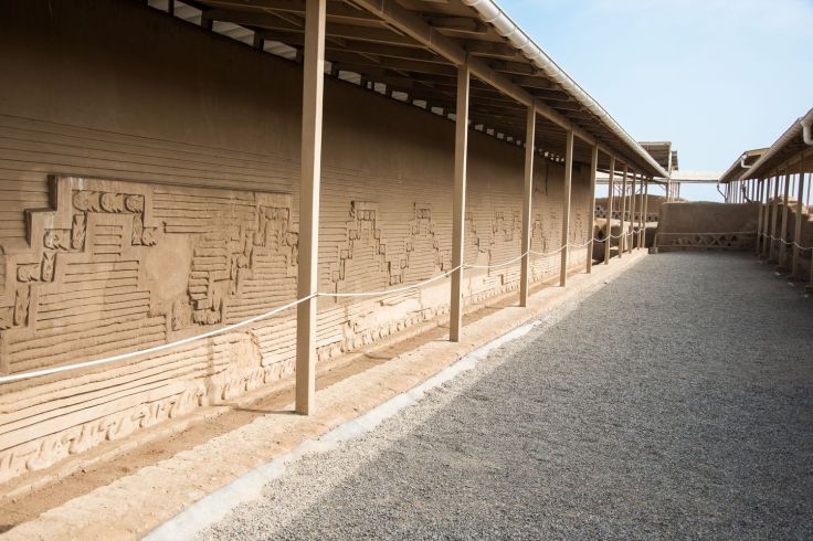 Fresque de poissons à Chan Chan