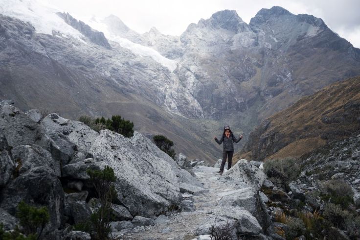 Redescente sous la pluie
